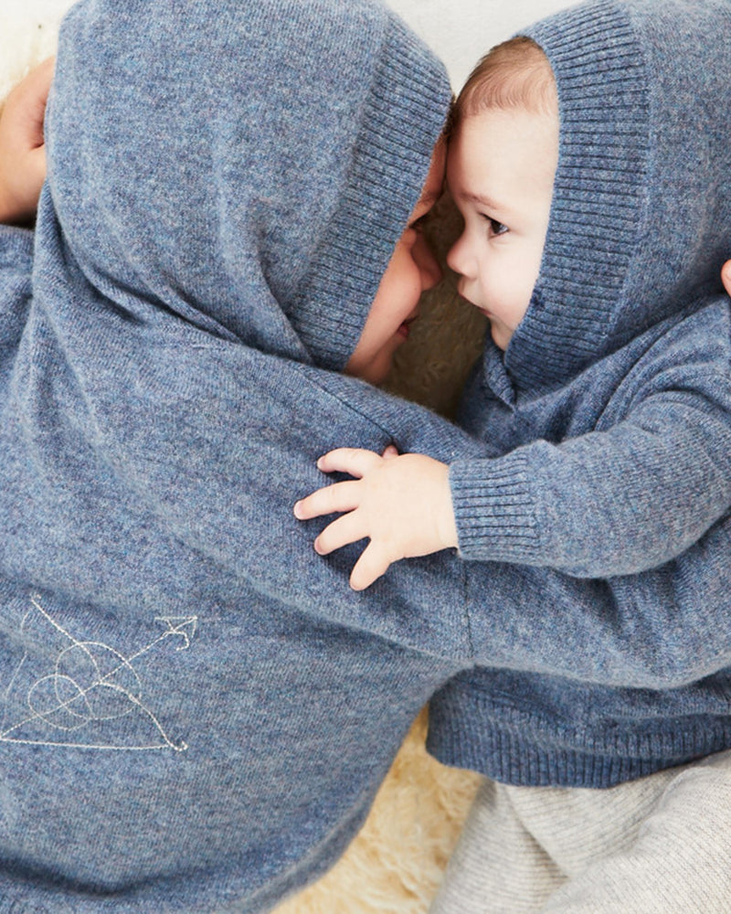 Matching Blue Baby Hoodie