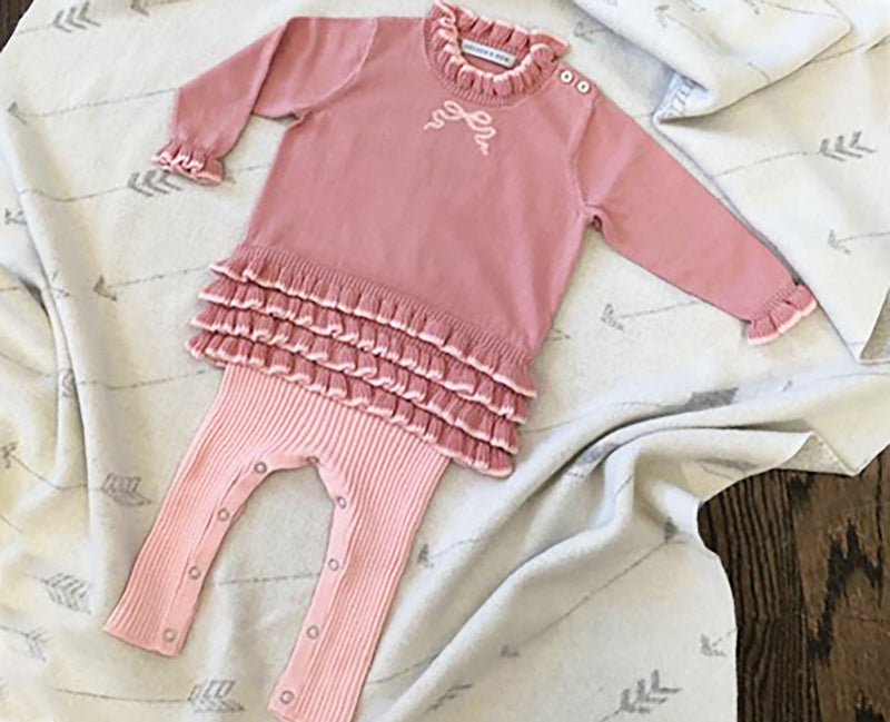Cotton Ruffled Onesie with tights